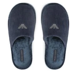 Chaussons Emporio Armani XJPM09 XD340 R302 Marine/Peltro -Chaussure Soldes Boutique chaussons emporio armani xjpm09 xd340 r302 marine peltro 3