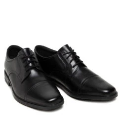 Chaussures Basses Clarks Howard Cap 261620127 Black Leather -Chaussure Soldes Boutique chaussures basses clarks howard cap 261620127 black leather 4