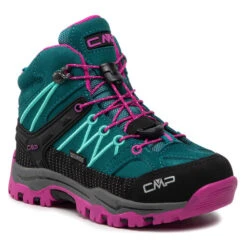Chaussures De Trekking CMP Kids Rigel Mid Trekking Shoes Wp 3Q12944 Lake/Pink Fluo 26EL