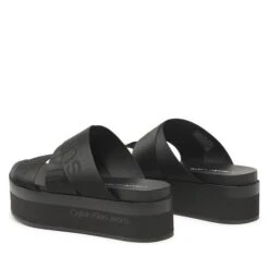 Mules / Sandales De Bain Calvin Klein Jeans Flatform Sandal Webbing YW0YW00966 Black BDS -Chaussure Soldes Boutique mules sandales de bain calvin klein jeans flatform sandal webbing yw0yw00966 black bds 2