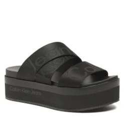 Mules / Sandales De Bain Calvin Klein Jeans Flatform Sandal Webbing YW0YW00966 Black BDS