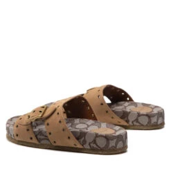 Mules / Sandales De Bain Coach Ally Suede CA460 Peanut/Oak -Chaussure Soldes Boutique mules sandales de bain coach ally suede ca460 peanut oak 2