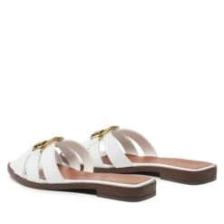 Mules / Sandales De Bain Guess Symo Made In Italy FL6SYM LEA19 WHITE -Chaussure Soldes Boutique mules sandales de bain guess symo made in italy fl6sym lea19 white 2