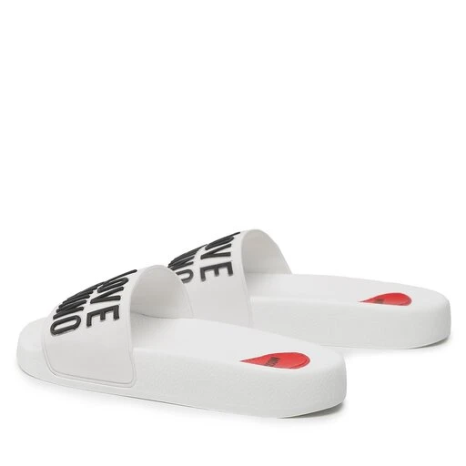 Mules / Sandales De Bain LOVE MOSCHINO JA28052G1GI14100 Bianco/Logo Nero 5 Mules / Sandales De Bain LOVE MOSCHINO JA28052G1GI14100 Bianco/Logo Nero – Image 3