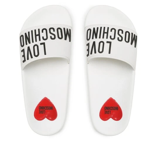 Mules / Sandales De Bain LOVE MOSCHINO JA28052G1GI14100 Bianco/Logo Nero 7 Mules / Sandales De Bain LOVE MOSCHINO JA28052G1GI14100 Bianco/Logo Nero – Image 5