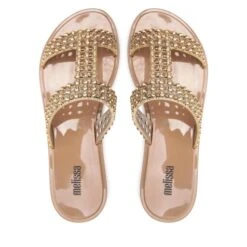 Mules / Sandales De Bain Melissa Glowing Slide Ad 33820 Beige/Gold AL828 -Chaussure Soldes Boutique mules sandales de bain melissa glowing slide ad 33820 beige gold al828 4