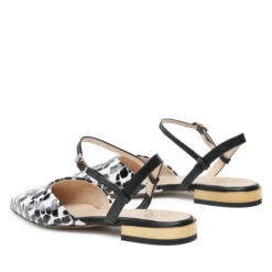 Sandales Baldowski D04371-2090-002 Kropelki Biało/Czarne/Skóra Czarna -Chaussure Soldes Boutique sandales baldowski d04371 2090 002 kropelki bialo czarne skora czarna 2