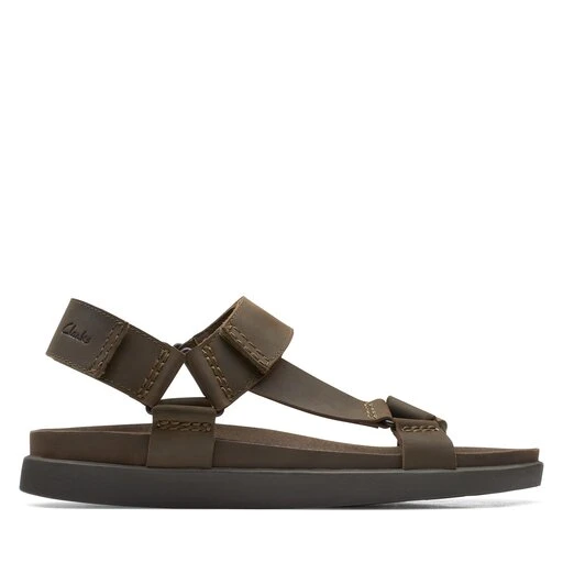Sandales Clarks Sunder Range 26171887 Dark Olive Lea 4 Sandales Clarks Sunder Range 26171887 Dark Olive Lea – Image 2