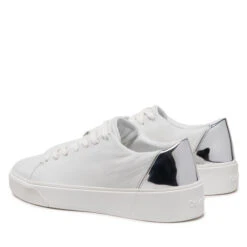 Sneakers Calvin Klein Low Top Lace Up HM0HM00824 White/Silver 0K6 -Chaussure Soldes Boutique sneakers calvin klein low top lace up hm0hm00824 white silver 0k6 2