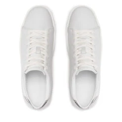 Sneakers Calvin Klein Low Top Lace Up HM0HM00824 White/Silver 0K6 -Chaussure Soldes Boutique sneakers calvin klein low top lace up hm0hm00824 white silver 0k6 4