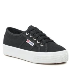 Tennis Superga 2730 Mid Platform S2127IW Black/Fwhite F83