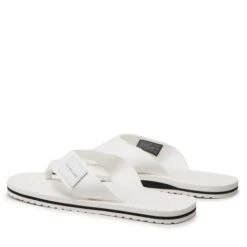 Tongs Calvin Klein Jeans Beach Sndal Woven Patch YM0YM00657 White YBR -Chaussure Soldes Boutique tongs calvin klein jeans beach sndal woven patch ym0ym00657 white ybr 2